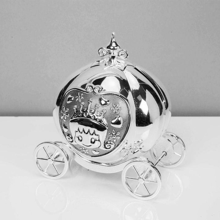 SILVER PLATED FAIRYTALE CARRIAGE MONEY BOX