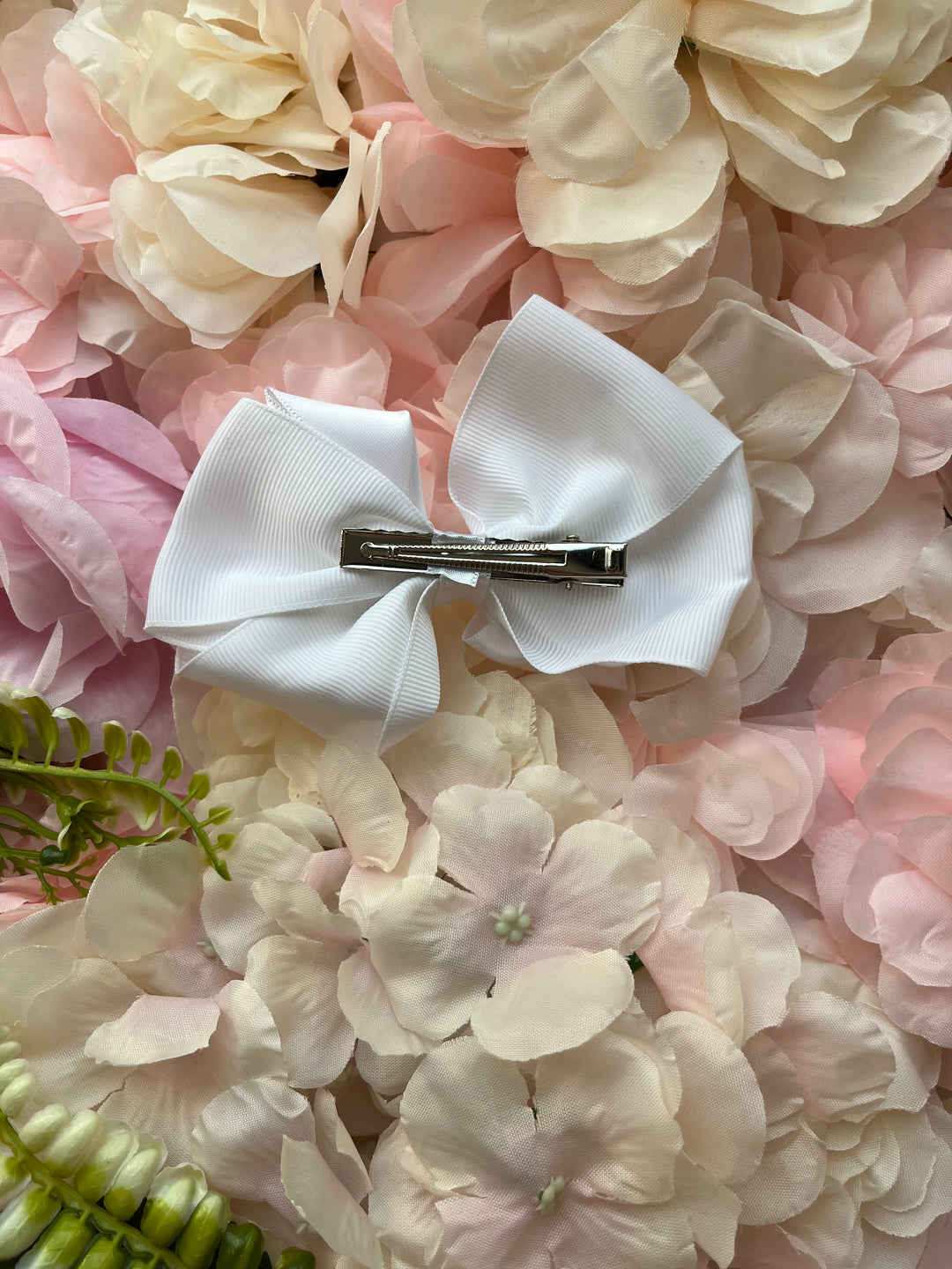 Large White Bow Clip