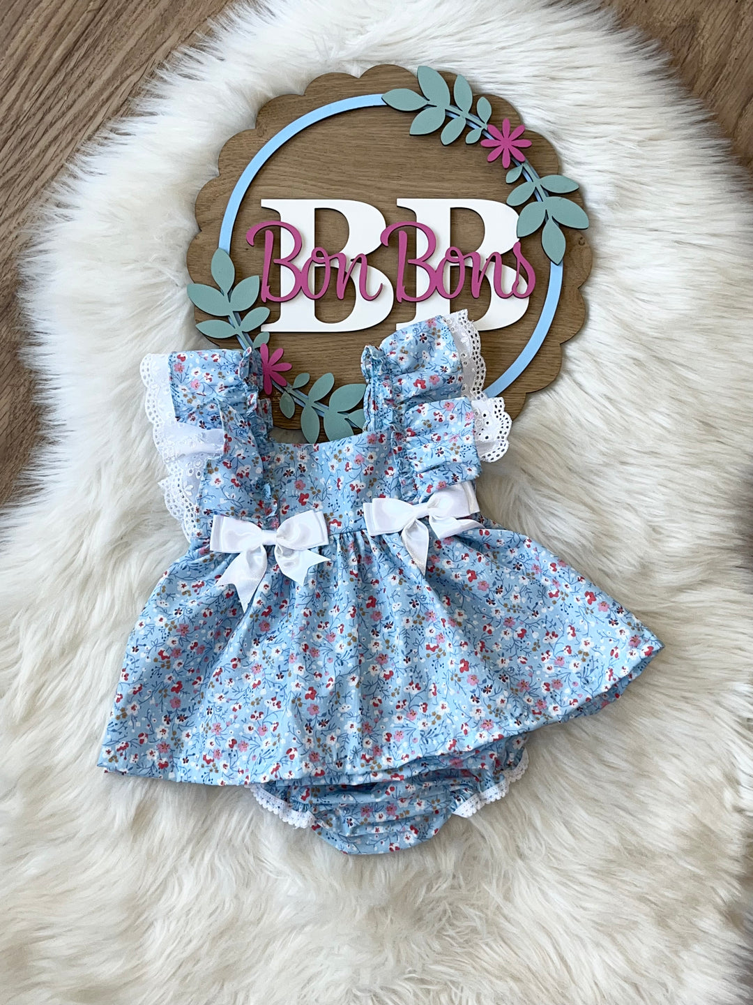 Blue Floral Dress & Bloomers