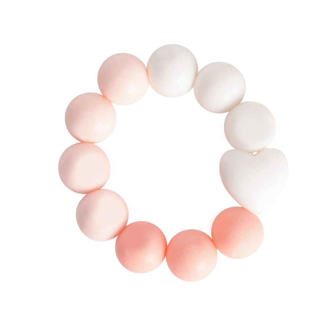 Silicone bead teething ring - Pink